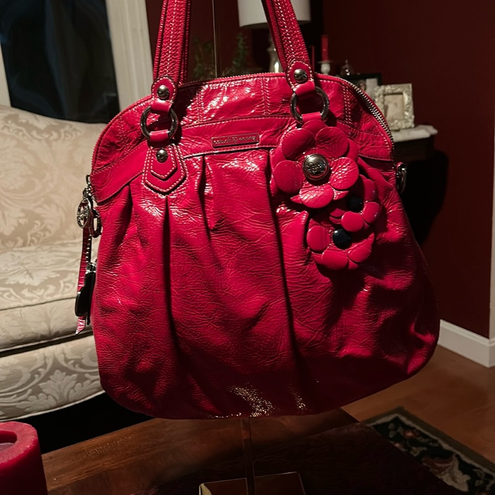 Coach Rare 2012 Set of Poppy Red Patent Leather Satchel & Wristlet Both in EUC - Picture 4 of 16